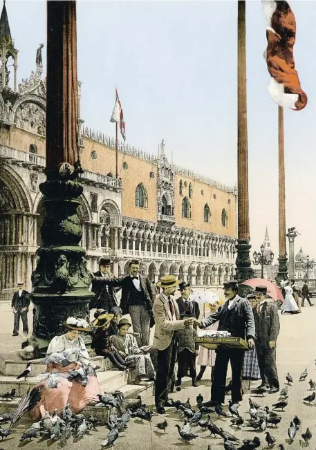  ?? TASCHEN ?? A la izquierda, turistas dando de comer a las palomas en la plaza San Marcos de Venecia
