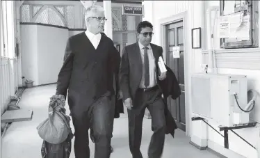  ??  ?? Trinidadia­n Senior Counsel Douglas Mendes (left) and attorney Anil Nandlall