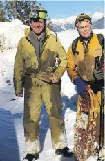  ?? COURTESY OF LEE HOLLIS ?? Caver Lee Hollis, left, and archeologi­cal surveyor John Pollack were part of the first research team to explore an enormous cave discovered last March in B.C.’s Wells Gray Provincial Park. The entrance to the cave is nicknamed “Sarlacc’s Pit,” a Star Wars reference.