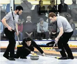  ??  ?? FINAL FLOURISH: Skip Grant Hardie delivers a stone during the final