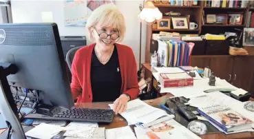  ?? RICHARD DREW/AP ?? “60 Minutes” correspond­ent Lesley Stahl poses for a photo in her office at the “60 Minutes” offices in New York in 2017. CBS’ pioneering newsmagazi­ne is consistent­ly one of the most-watched programs on television and its viewership is up 9 percent over last year, the Nielsen company said. That’s not only more than any other prime-time program on ABC, CBS, NBC and Fox, it’s also one of only four on those networks to show a year-to-year increase.