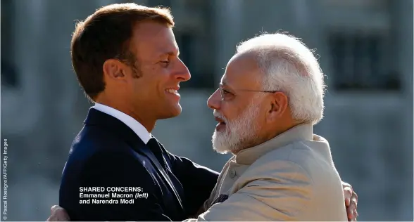  ?? ?? SHARED CONCERNS: Emmanuel Macron (left) and Narendra Modi