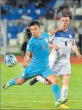  ?? PTI ?? Sunil Chettri believes the U17 World Cup will be a test of India’s ability to organise a big ticket event.