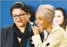  ?? Craig Lassig EPA/Shuttersto­ck ?? DEMOCRATIC congresswo­men Rashida Tlaib, left, and Ilhan Omar were barred last week from visiting Israel, where the decision has been widely criticized.