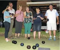  ?? Picture: RONELL HERSELMAN ?? ON THE GREENS: Enjoying bowls at the Tarka club were, from left, Phillippa King, Frikkie van Niekerk, Colleen Elliott, Debbie Sparks, Lallie Killian and Wayne Porter. Matches started on October 25 and teams will compete until February