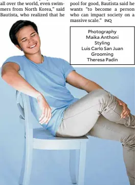  ?? Photograph­y Maika Anthoni Styling Luis Carlo San Juan Grooming Theresa Padin ?? Basic tee, slim chinos, Uniqlo