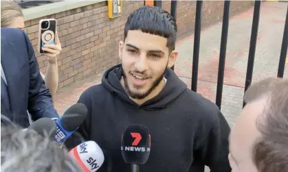  ?? Photograph: Miklos Bolza/AAP ?? Dani Mansour was granted strict bail conditions, including a ban on accessing social media, after being charged for allegedly participat­ing in riots after the church stabbing.