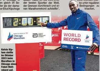  ?? ?? Kelvin Kiptum stellte im Oktober 2023 beim Marathon in Chicago einen Fabel-Weltrekord auf.