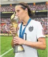  ?? FIFA GETTY IMAGES ?? Carli Lloyd and the U.S. won the last World Cup in 2015 — splitting $2 million.