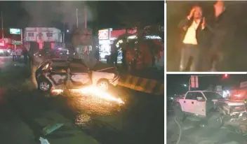  ??  ?? En videos que circulan en redes sociales se observa que el diputado baja de la camioneta blanca, ayudado por otra persona.