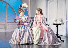  ??  ?? Bons mots: Jennifer Saunders and Grace Molony in Lady Windermere’s Fan