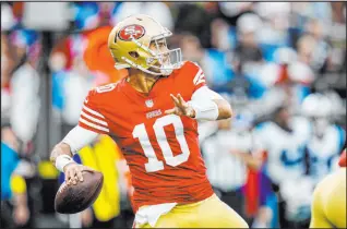  ?? Rusty Jones
The Associated Press ?? San Francisco 49ers quarterbac­k Jimmy Garoppolo