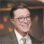  ?? Al Seib Los Angeles Times ?? EMMYS HOST Stephen Colbert helps roll out the red carpet for the stars he may poke fun at Sunday.