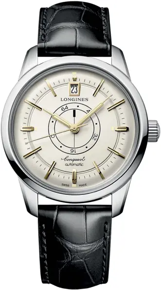  ?? ?? Il nuovo Conquest Heritage Power Reserve ha un fondo cassa trasparent­e a vite. Prezzo: 4.300 euro