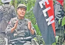  ??  ?? El líder del Ejército de Liberación Nacional (ELN), alias Gabino, está acusado de rebelión, secuestro y asesinato, entre otros delitos.