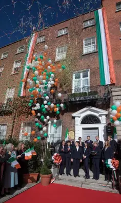  ??  ?? SECRECY: The official opening of the Church of Scientolog­y’s national affairs office on Merrion Square. Photo: Fergal Phillips