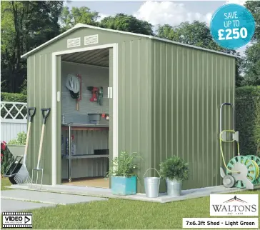  ??  ?? 7x6.3ft Shed - Light Green