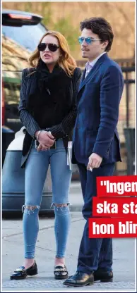  ??  ?? "INGEN KVINNA SKA STANNA OM HON BLIR SLAGEN" Lindsay och Egor har varit ihop i drygt ett halvår och förlovade sig i april. Efter de våldsamma bråken verkar det dock vara över mellan dem.