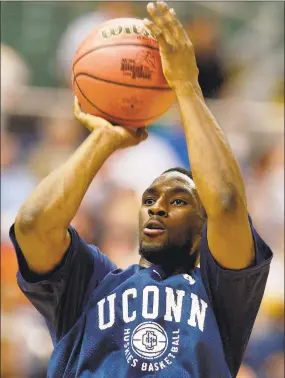  ?? Ed Reinke / Assocaiate­d Press ?? UConn’s Ben Gordon shoots during an April 2, 2004, practice in San Antonio ahead of the Final Four. Gordon detailed his struggle with mental illness in a Players’ Tribune essay, including thoughts of suicide.