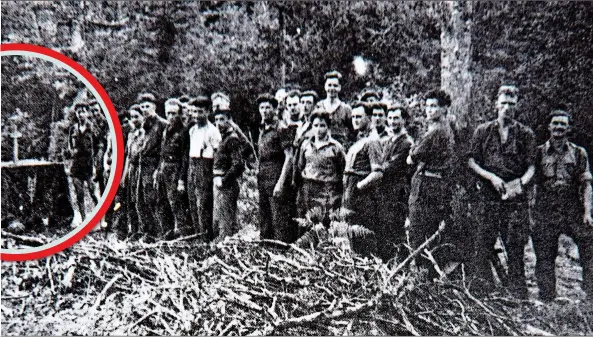  ??  ?? HIS FLOCK: Army Chaplain Fraser McLuskey, far left, with his comrades, standing by his altar in France in 1944