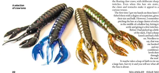  ??  ?? A selection of craw lures