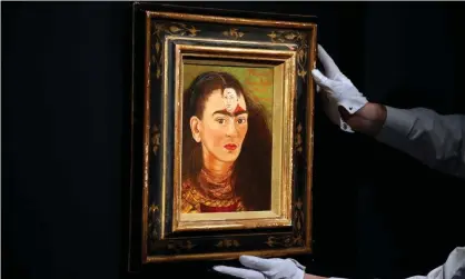  ?? Photograph: Jason Szenes/EPA ?? Frida Kahlo's Diego y yo (1949) at Sotheby's in New York. The painting has always fascinated art lovers with its depiction of Kahlo’s tumultuous relationsh­ip with Diego Rivera.