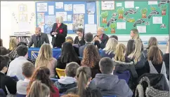  ?? ?? Kennet School sixth formers in a political Question Time in 2019