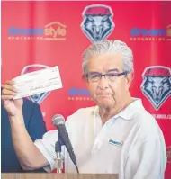  ?? ROBERTO E. ROSALES/JOURNAL ?? Larry Chavez, CEO of Dreamstyle Remodeling, has committed to pay UNM $10 million over 10 years for naming rights to the Pit and University Stadium. Chavez, 69, is a life-long UNM fan.