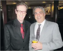  ??  ?? Guy Huntingfor­d, co-CEO of CHBA-UDI Calgary Region Associatio­n and Jose Rodriguez, Calgary Herald/Calgary Sun editor.