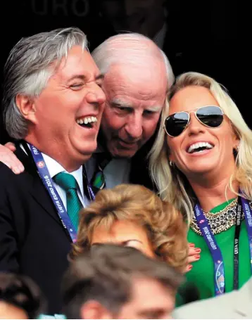  ??  ?? REFUSAL: John Delaney pictured with his partner Emma English and Pat Hickey