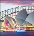  ??  ?? LIGHT FANTASTIC: See Sydney’s iconic opera house and harbour bridge