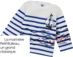  ??  ?? La marinière Petit Bateau, un grand classique.