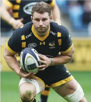  ??  ?? Stand-out Premiershi­p openside: Wasps’ Thomas Young