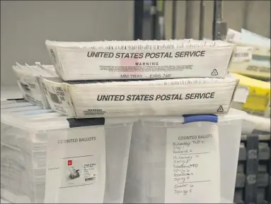  ?? BEN HASTY — MEDIANEWS GROUP ?? The integrity of mail-in ballots, like these submitted in Berks County for the June 2 primary, is under attack, but state and local election officials believe precaution­s are in place to prevent fraud.