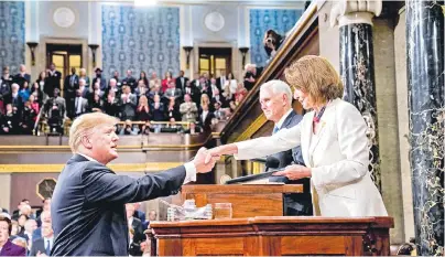  ?? Reuters ?? El pasado martes, Donald Trump se dirigió al Congreso e hizo un llamamient­o a la unidad en el país.