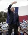  ?? NICK WAGNER—ASSOCIATED PRESS ?? Democratic presidenti­al candidate Sen. Bernie Sanders, I-Vt., waves to his supporters during a campaign event on Sunday, Feb. 23, 2020, in Austin, Texas.