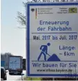  ?? Foto: Wolfgang Widemann ?? Umfangreic­he Straßenbau­arbeiten ste hen ab heute auf der B 2 zwischen Nord heim und Mertingen an.