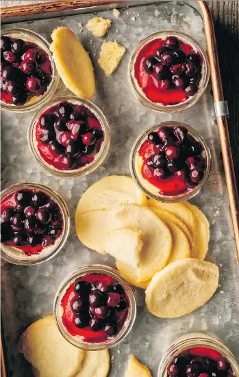  ??  ?? Lemon cheesecake from The Okanagan Table is perfect in little Mason jars.