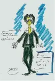  ??  ?? Rubini in un disegno di Federico Fellini per il film «Intervista» (1987)