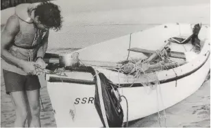  ??  ?? Top: en route to Chile, Hordern fetched up at Beveridge Reef and was able to explore a recently wrecked fishing boat.
Above: before his solo voyaging, Miles Hordern attempted to sail a 16ft open boat from Cornwall, bound for Africa