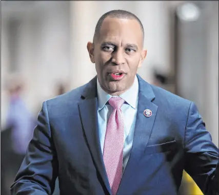  ?? Scott Applewhite The Associated Press ?? Rep. Hakeem Jeffries, D-N.Y., arrives for leadership elections last year at the Capitol.