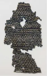  ??  ?? The earliest piece of knitwear in the collection is this sock fragment from 12th century Egypt