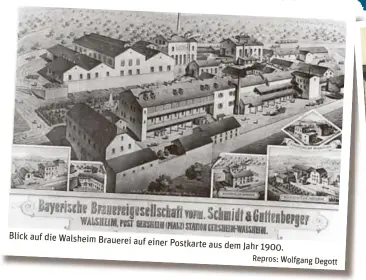  ?? ?? Blick auf die Walsheim Brauerei auf einer Postkarte aus dem
Jahr 1900.
Repros: Wolfgang Degott