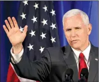  ?? AP/RICK RYCROFT ?? Vice President Mike Pence said Saturday in Sydney that he assured Australian Prime Minister Malcolm Turnbull that Australia remains “one of America’s closest allies and truest friends.”