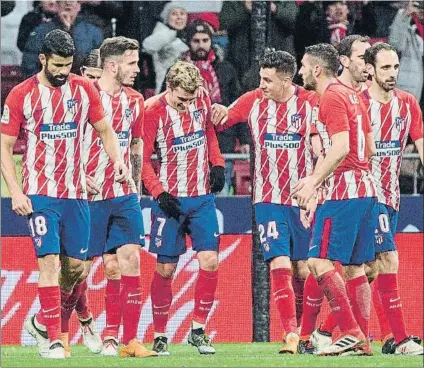  ?? FOTO: EFE ?? El Atlético de Madrid sigue su camino firme para intentar sumar su tercera Europa League de la historia