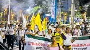  ?? HANSEL VáSQUEZ ?? La manifestac­ión partió del parque Esthercita Forero.