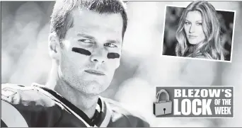  ??  ?? PAYBACK TIME: Tom Brady will get back at Greg Hardy and the Cowboys after the defensive end insulted the QB and his wife, Gisele Bundchen, Dave Blezow predicts.