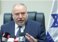  ?? (Marc Israel Sellem) ?? YISRAEL BEYTENU leader Avigdor Liberman addresses a faction meeting at the Knesset yesterday.