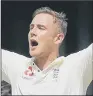  ??  ?? STUART BROAD:Grabbed a hat-trick of wickets in England’s warm-up match in Barbados.