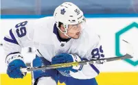  ?? MARK BLINCH GETTY IMAGES FILE PHOTO ?? Nick Robertson is with the AHL’s Marlies as they open their season in Winnipeg, but could soon be back with the Leafs.